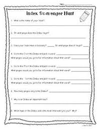 Table Of Contents And Index Book Scavenger Hunt Worksheet Activity Book Scavenger Hunt Text Features Scavenger Hunt
