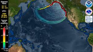 The 1964 alaska tsunami was the second largest ever recorded, again following only the one caused by the 1960 chile earthquake (4 meters at sitka). Tsunami Forecast Model Animation Alaska 1964 Youtube
