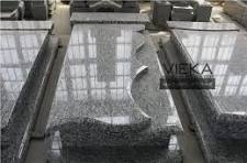 Surf White Granite Tombstone & Monument,Memorials,Gravestone & Spary White  Headstone Poland Style Wave Cover Plate Xinyi Sea Wave Flower