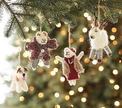Image result for small christmas tree skirt patterns wool applique. Felted Wool Christmas Ornaments Pottery Barn Kids