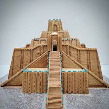 Gingerbread Ziggurat At Ur A Recreation Of A Famous Archaeological Site Incorporating Lapis B Gingerbread Gingerbread House Pictures Gingerbread House Designs
