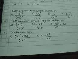 Sederhanakan operasi aljabar berikut ini (tn3)4×4t3 brainly.co.id/tugas/3337688. 1 Sederhanakan Perpangkatan Berikut Ini A 4 5 4 B 0 3 7 0 3 C 5 5 5 5 D Brainly Co Id