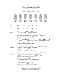 C am f g em. The Smokey Life Guitar Chords Lyrics Print Sheet Music Now