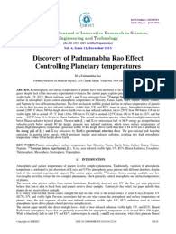 Discovery Of Padmanabha Rao Effect Controlling Planetary Temperatures International Journal Of Innovative Research In S Innovative Research Planetary Science