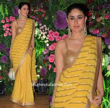 Kareena Kapoor In A Yellow Saree At Armaan Jain S Wedding Yellow Saree Indian Sari Dress Saree