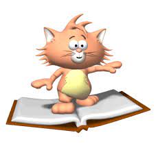 Cat Reading A Book Miercurea Fara Cuvinte What Happens At Night In A Bookstore Animated Cartoons Animated Animals Powerpoint Background Design