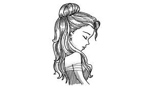 Draw a very tiny line and end it with a little space before the outside of the ear. Pretty Girl How To Draw A Girl Step By Step Very Easy Novocom Top