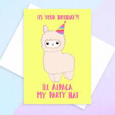 Alpaca Birthday Card Etsy Funny Birthday Cards Birthday Puns Birthday Humor