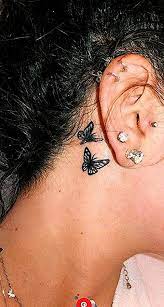 42 Charming Butterfly Tattoo Designs And Meanings For Girls Butterfly Tattoos Animal Tattoo Ide In 2020 Behind Ear Tattoos Neck Tattoos Women Butterfly Tattoo Designs