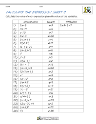 At this level students start getting much more familiar with equations and the use of expressions. Basic Algebra Worksheets