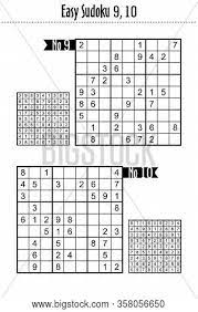 You have to enter a numerical digit from 1 through 9 in each cell of a 9x9 grid made up of 3x3 regions, starting with various digits given in some cells. Easy Sudoku Puzzles 9 Vector Photo Free Trial Bigstock