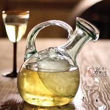 Tilted White Wine Decanter With Ice Pocket White Wine Decanter Glass Wine Carafe Wine Decanter