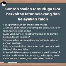 Contoh resume & tips temuduga. Akukesah Contoh2 Soalan Interview Spa Facebook