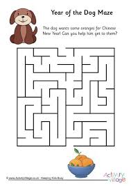 Want more ideas for toddlers? Year Of The Dog Maze 1 Dog Years Business For Kids Keeping Kids Busy