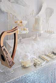 Angel Baby Shower Party Ideas Supplies Idea Cake Decorations Angel Baby Shower Heavenly Baby Shower White Baby Showers