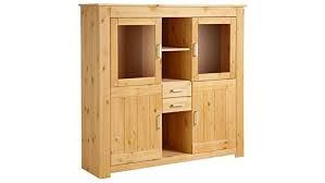 Loft24 Bruno Highboard Vitrine Vitrinenschrank Standvitrine Schrank Wohnzimmer Kiefer Massiv Natur Gebeizt Geolt Wohnzimmer I Vitrinenschrank Vitrine Schrank