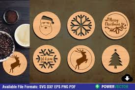 Download Christmas Coaster Laser Cnc Template Graphic By Powervector Creative Fabrica PSD Mockup Templates