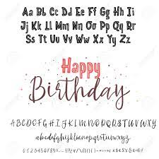 Letter a alphabet letters stylish creative letter designs gradient and bevel. Happy Birthday Hand Drawn Typeface Set Isolated On White Vector Logo Font Typography Alphabet For Your Designs Logo Typeface Card Wedding Invitation Royalty Free Cliparts Vectors And Stock Illustration Image 111793268