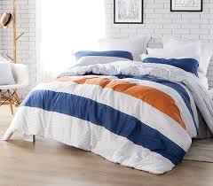 Tag on sheet said orange but it was very brown. Blue And Orange Stripes Designer Comforter Twin Xl College Bedding Set