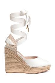 Wedge Heel Espadrilles White Ladies H M Gb Zapatos Mujer Negros Zapatos Mujer Hermosas Sandalias