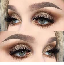 awesome golden smokey eye makeup with a