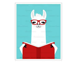 53j Book Art Poster White Llama Reading Book Wall Art Book Etsy In 2021 Book Wall Art Animal Wall Art Prints Book Art