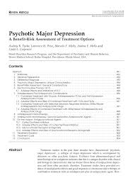 Image result for Depression with Psychotic Features Management