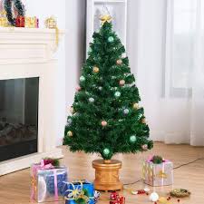 Goplus 4ft Artificial Christmas Tree Green Optical Fiber 130 Tips Pvc With 41 Plastic Colorful Led Christmas Tree Fiber Optic Christmas Tree 6ft Christmas Tree