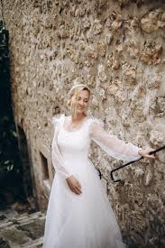 The crochet lace, the long sleeves, the mock neck: Pin On Minimal Chic Wedding Dresses