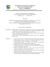 Daftar kode pos kecamatan wedung. Sk Posyandu Lansia Docx