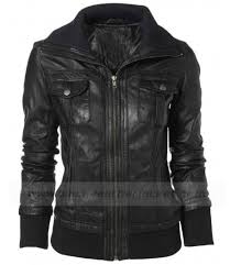 Double Collar Leather Jacket Black Bomber Jacket For Women Leather Bomber Jacket Women Black Leather Bomber Jacket Bomber Jacket Women
