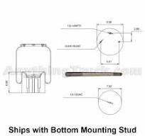 Spring Pro 888864 Air Bag, Replaces Paccar Low Air Leaf 03-08716 &  C81-1011, Includes Bottom Stud