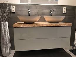 Waschtisch Eiche Massiv Waschtischplatte Massivholz Mit Zwei Waschbecken 1430 X 500 X 50 Mm Unterschrank Badezimmer Innenausstattung Badezimmer Holz