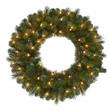Home Accents Holiday 30 In Wesley Pre Lit Led Long Needle Pine Artificial Christmas Wreath With 191 Tips And 50 Warm White Lights Gd26m2l46l02 The Home Depot In 2020 Artificial Christmas Wreaths