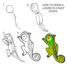 How To Draw A Lizard Step By Step Easy Dragon Drawings Drawing Cartoon Characters Cartoon Drawings