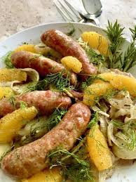 Roast Sausage With Fennel And Orange Its Thyme 2 Cook Recipe In 2020 Fennel And Orange Salad Roasted Fennel Roasted Italian Sausage