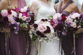 Browse through over 40 different varieties of dahlias spanning the colors of the rainbow including red, purple, yellow, burgundy, white, and more. 55 Awesome Red And Purple Wedding Bouquets Wedding Ideas
