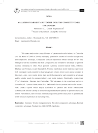 Textile has been around since 2002, and implementations exist for many major. Pdf Analysis Of Garment And Textile Industry Competitiveness In Cambodia