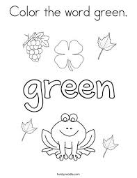 Color The Word Green Coloring Page Abc Coloring Pages Coloring Pages Color Activities
