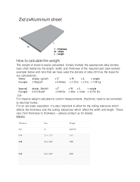 aluminum sheet data