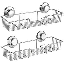 Amazon Com Sanno Bathroom Shower Caddy Bath Shelf Storage Combo Organizer No Damage Suction Cup Rustproof Wire B Bath Shelf Bathroom Accessories Shower Caddy