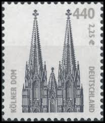 Grün 10 pfennig deutsche post briefmarke kölner dom ausgestellt. Brd Minr 2206 Sehenswurdigkeiten Xxviii Kolner Dom Postfrisch