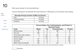 How do you convert grams to kilocalories?. Solved 10 Enter Your Answer In The Provided Box Use The Chegg Com