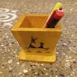 Wooden warli painting pen stand