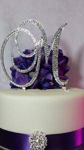 6 Tall Initial Monogram Cake Topper Crystal By Spectacularevents Monogram Cake Toppers Monogram Cake Rhinestone Cake Topper
