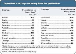 Honeybee Pollination Chart Cucumber Celery Pear