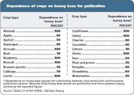 Honeybee Pollination Chart Cucumber Celery Pear