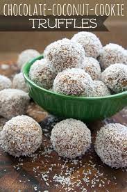 Chocolate Coconut Cookie Truffles Yum Yum Balls Recipe Chocolate Coconut Cookies Coconut Cookies Coconut Recipes