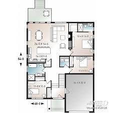 This is the 3d elevation design of above 1500 sq ft 2d house plan. House Plan 3 Bedrooms 2 Bathrooms Garage 3281 Cjg Drummond House Plans
