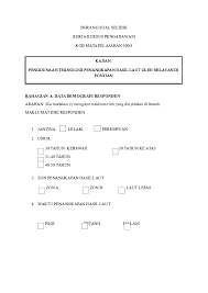 Contoh kajian soal selidik tahun baru cina via www.slideshare.net. Doc Borang Soal Selidik Pengajian Am Penangkapan Ikan Hafiz Ierfan Academia Edu
